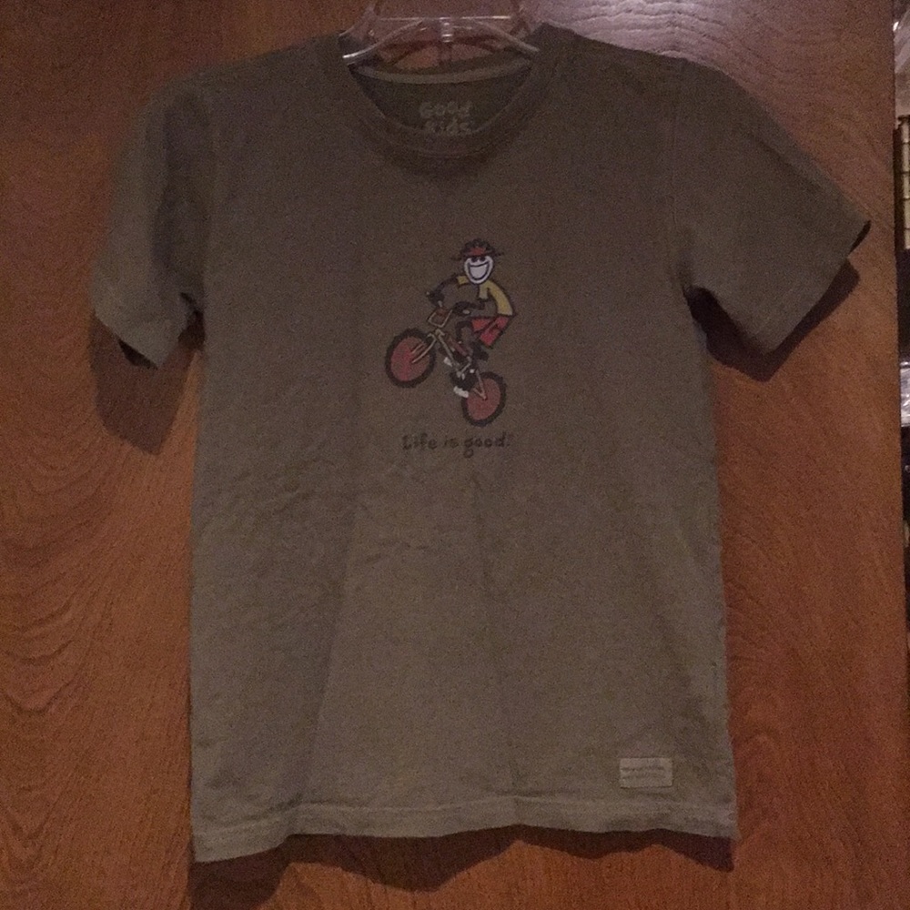 Life is good boys shirt with bike